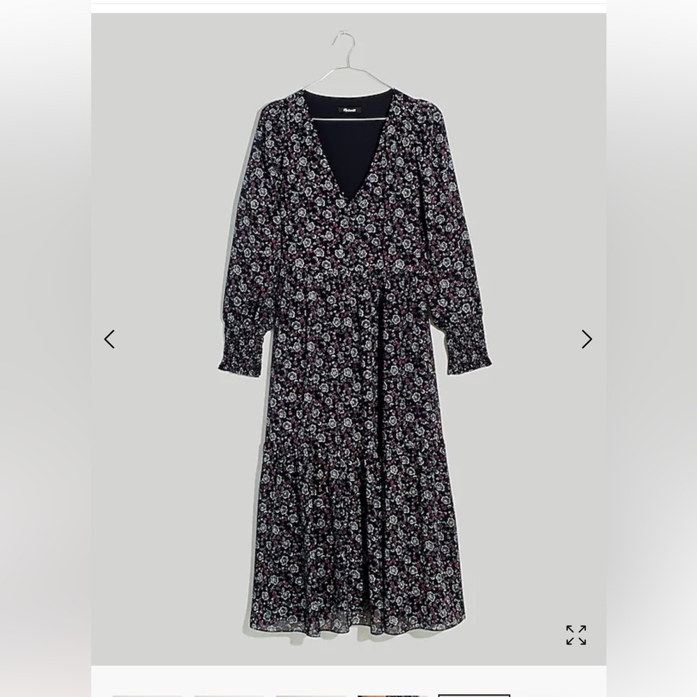 Madewell - Georgette V-Neck Tiered Midi Dress in Enchanted Floral, XL, NWT